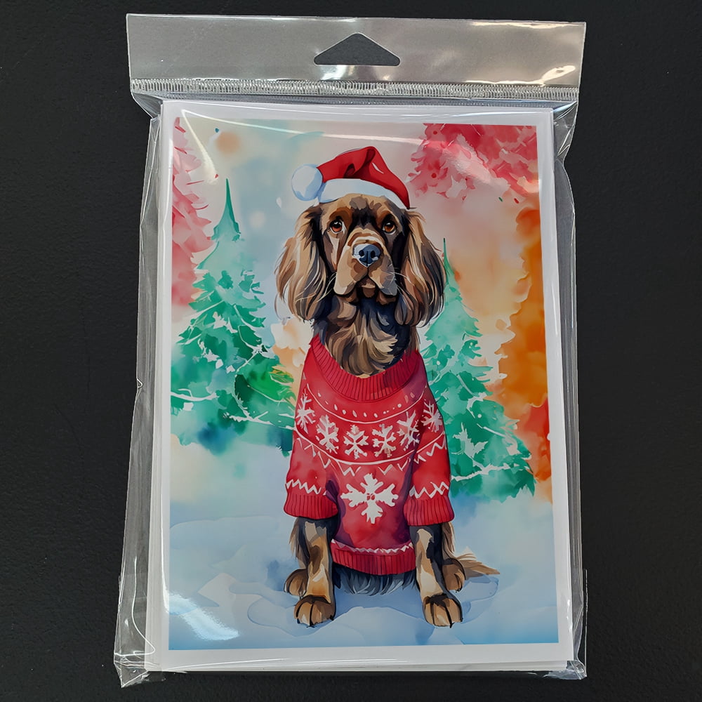 Sussex Spaniel Christmas Greeting Cards Pack of 8 7 in x 5 in