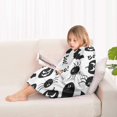 thumbnail image 4 of Halloween Black Ghosts Bats and Pumpkins Blanket Hoodies for Kids 6-13YR Oversize Wearable Blanket Hoodies for Boys Girls Teens, 4 of 7