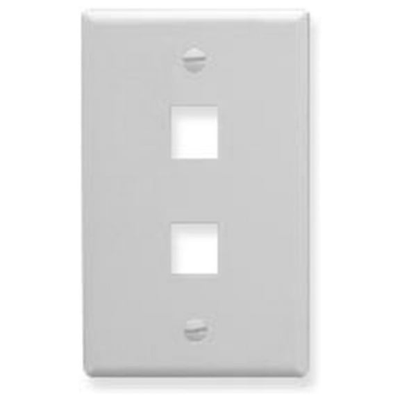 FACEPLATE, OVERSIZED, 2-PORT, WHITE