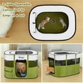 thumbnail image 4 of Portable Pet Playpen, 600D Oxford Foldable Dog Play Tent Kennel Crate for Indoor Outdoor Travel Camping, Come with Free Carrying Case&Folding Bowl, Great for Puppy Cat Bunny, Green L, 4 of 8