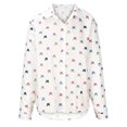 thumbnail image 4 of Pntutb Blusa de manga larga con botones sueltos para mujer, informal, a la moda, con solapa PNTUTB Pntutb-4735, 4 of 8