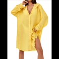 thumbnail image 1 of Cárdigan de Color Liso para Mujer, para Playa, Vacaciones, Informal, para Bikini, Traje de Baño, Protección Solar Amarillo un Tamaño, 1 of 8