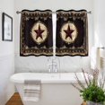thumbnail image 3 of Western Stars Brown Kitchen Curtains Short 45 Inch Length, Farmhouse Country Vintage Wood Grain Grommet Top Bedroom Living Room Curtains, Light Filtering Cafe Curtain Drapes 2 Panels Set 84''x45'', 3 of 9