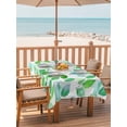 thumbnail image 2 of 60x84 Inch Outdoor Tablecloth with Umbrella Hole Zipper Rectangle Green Leaves Rectangular Tablecloths Outside Waterproof Summer Botanical Pastoral Plants Watercolor Patio Table Cover for Picnic, 2 of 8