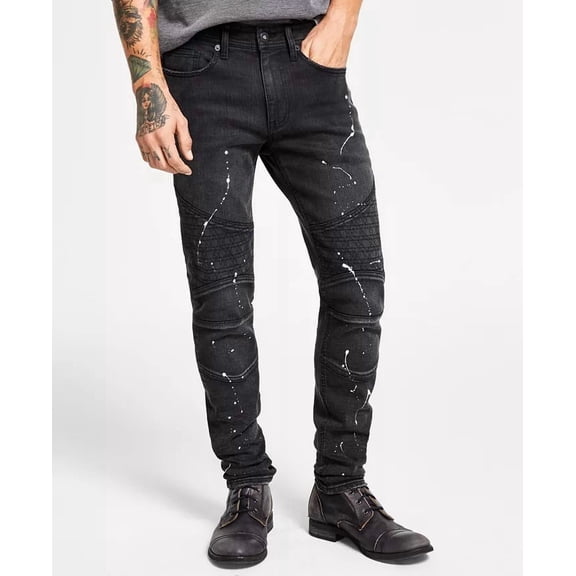 Heroes Motors INDIAN Men's Moto Super-Slim Fit Jeans, US 36x32