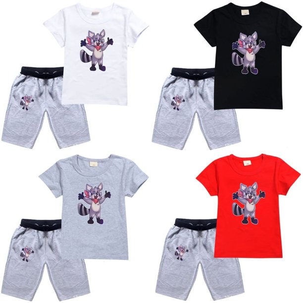 Camiseta de manga corta para niños, conjunto de pantalones cortos de algodón, informal, dibujos animados, ropa bonita, regalos de cumpleaños, juego Indigo Park, Verano