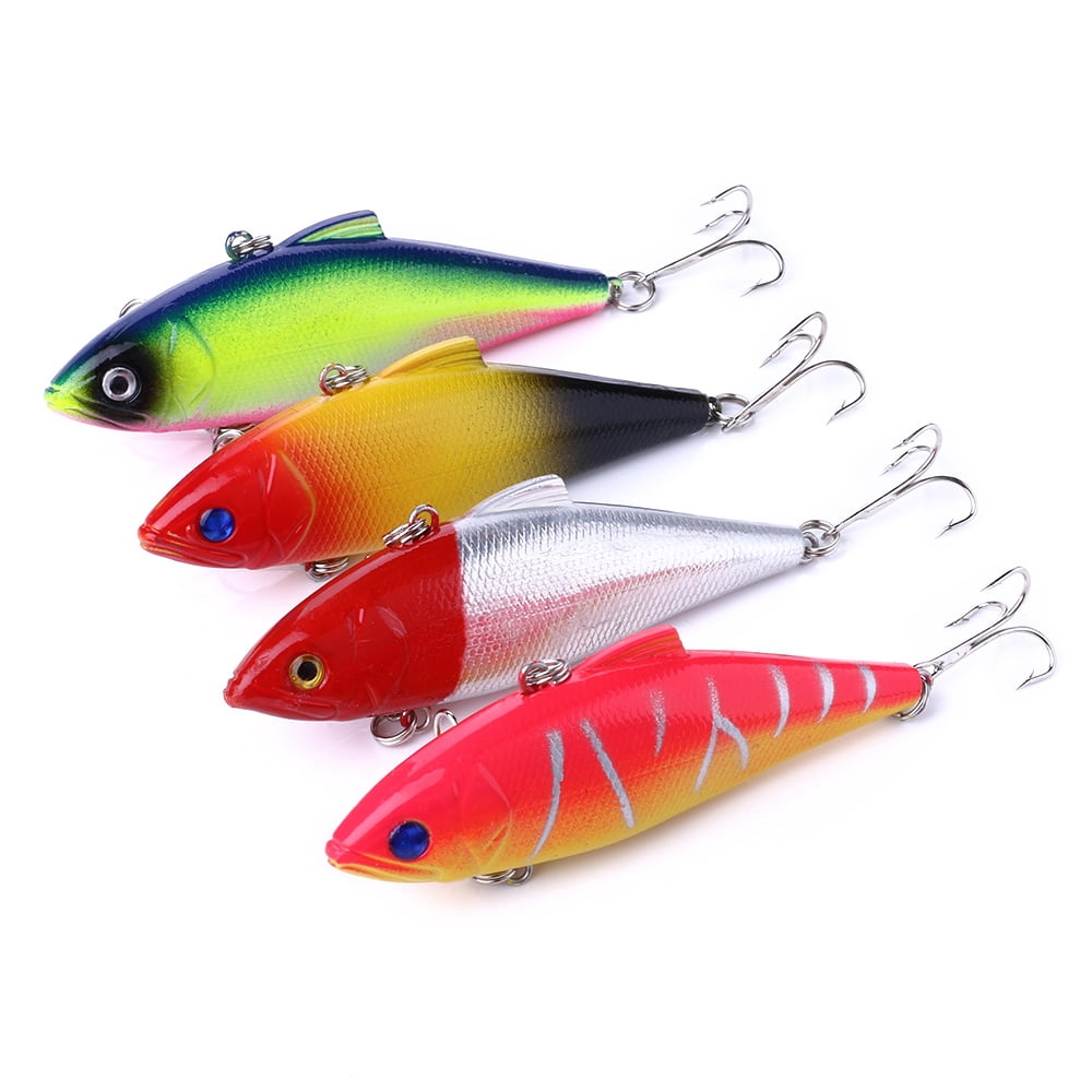 HENGJIA Fishing Lures, Sinking Lipless Crankbait for Bass, Metal Hard Bait Swimbait Freshwater Saltwater Fishing Tackle Lures Treble Hook for Bass Walleye Trout