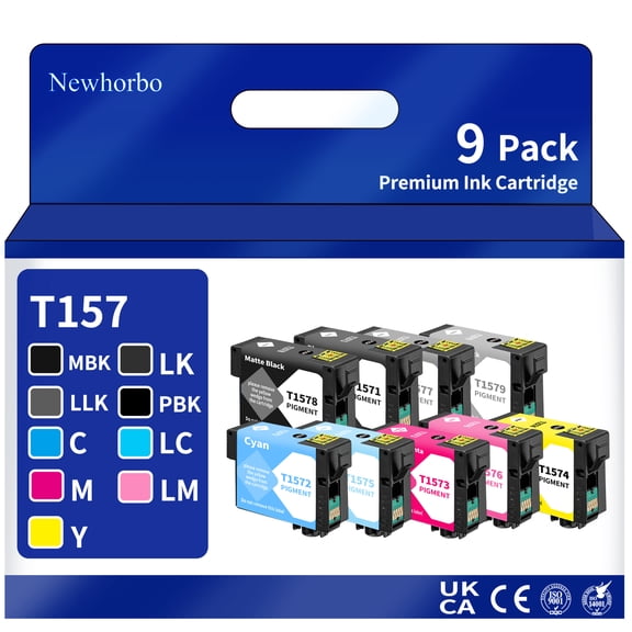 T157 157 T157220 Ink Cartridge Pigment Ink Replacement for Stylus Photo R3000 Printer(9 Pack)