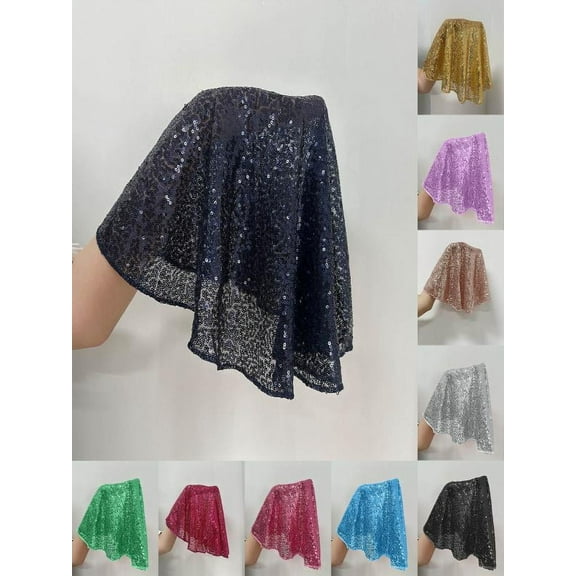 COM1950s Sequin Tablecloth 24" Round Glitter Table Cover Metallic Sequence Table Clothes Sequin Fabric for Birthday Party Baby Shower Wedding,Christmas Decoration