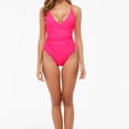 thumbnail image 2 of Previn Women's High Waisted Swimsuit Sexy One Piece Swimsuit Slimming One Piece Bathing Suit Cheeky Padded Beach Ruched Swim Suit Rose 4-6, 2 of 4