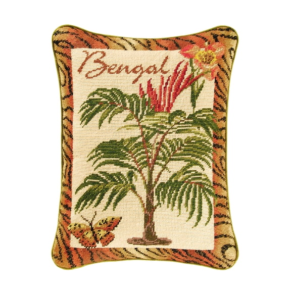 Bengal Needlepoint Accent Pillow