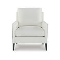 thumbnail image 2 of Benjara Adi Accent Chair, Ivory Polyester Acrylic Blend, Black Solid Wood Frame, 2 of 6