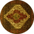 thumbnail image 1 of Ahgly Company Machine Washable Indoor Round Persian Yellow Traditional Area Rugs, 7' Round, 1 of 4