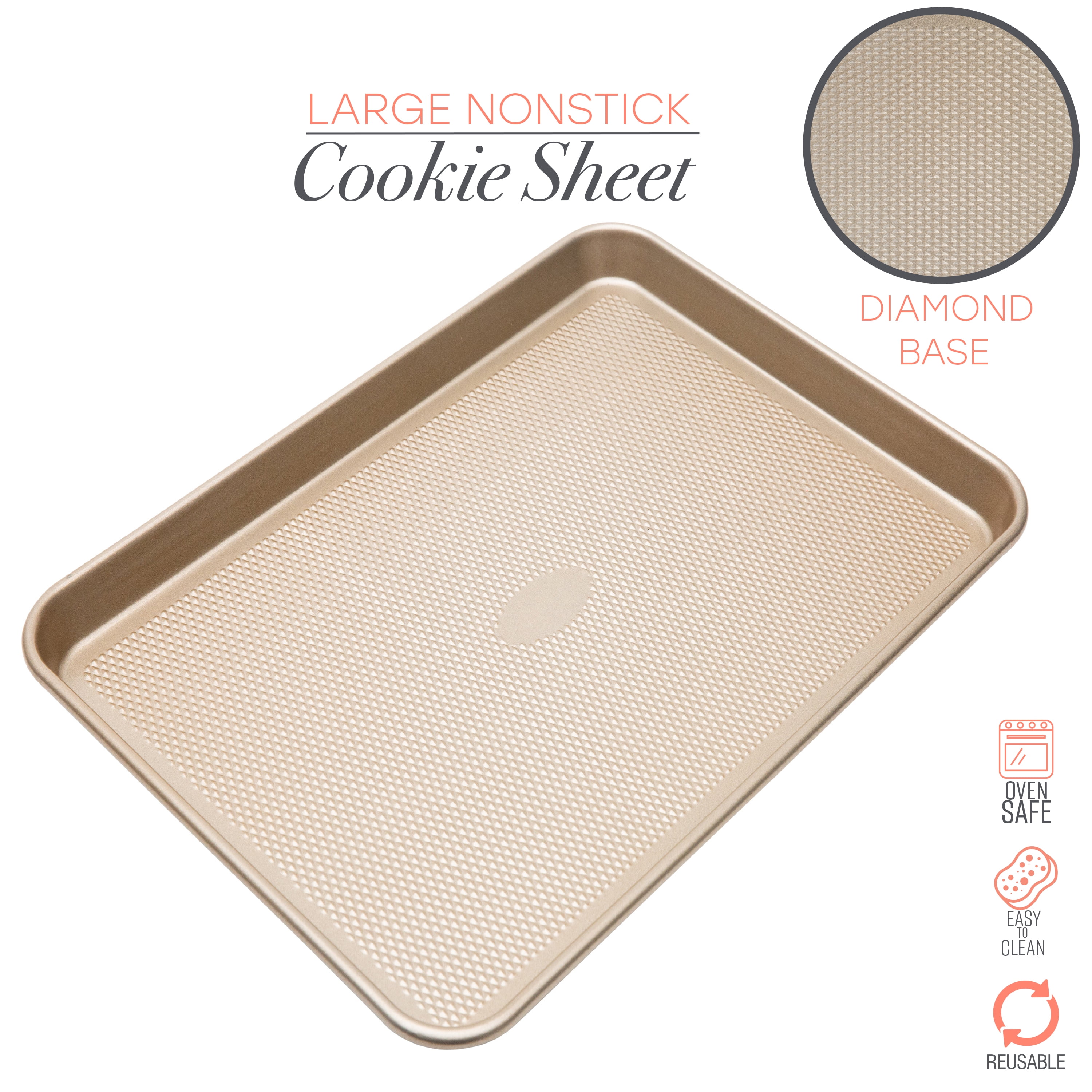 Kitchen Details Pro Series 17.5" x 11.8" Large Nonstick Baking Sheet with Diamond Base