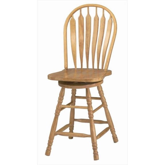Sunset Trading  24'' Swivel Barstool in Light Oak Finish