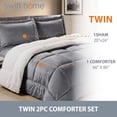 thumbnail image 3 of 2PC Pewter Twin (66" x 86") Sherpa & Faux Micromink Comforter and Sham Bedding Set Reversible Ultra Plush, 3 of 6