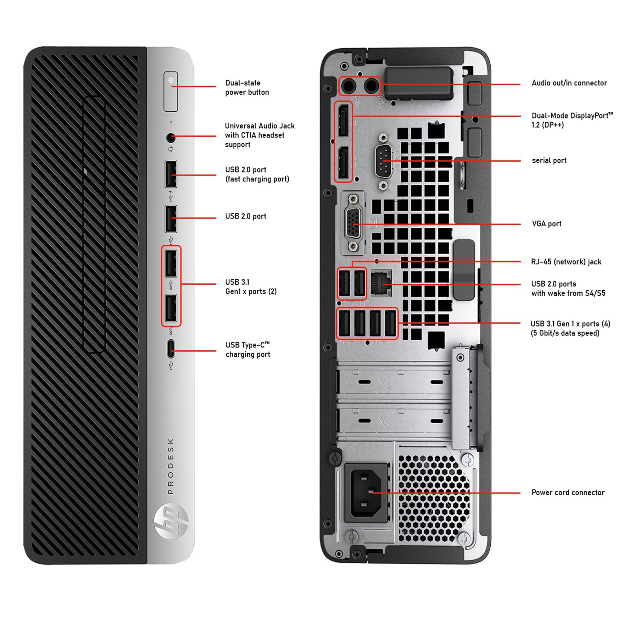 Restored High-Performance Desktop PC HP ProDesk 600 G3 SFF Computer (Core i5_ 1TB SSD_ 32GB DDR4 RAM_ Windows 10 Pro) Intel Processor - Black/Silver - (Refurbished)
