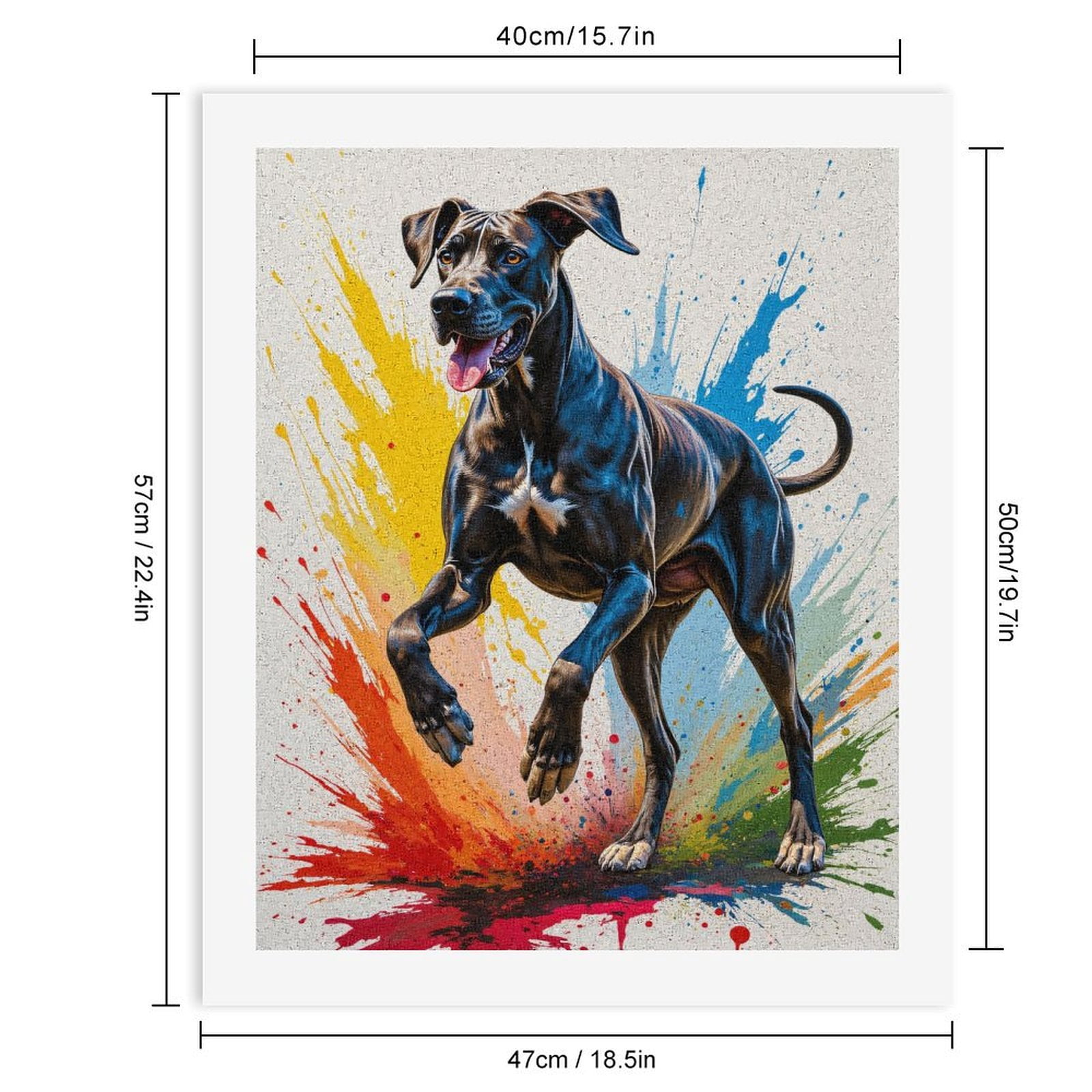 Paint By Numbers Kit for Adults Beginner - DIY Colorful Energetic Dog Splatter Art Canvas Painting Kits for Adults, Frameless Paint By Number for Adults for Home Wall Decor 16x20 Inch