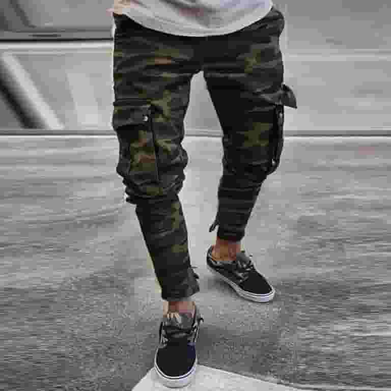 Men's Casual Cargo Pants Slim Fit Skinny Stretch Camo Pants Men's Casual Cargo Pants Slim Fit Skinny Stretch Camo Pants