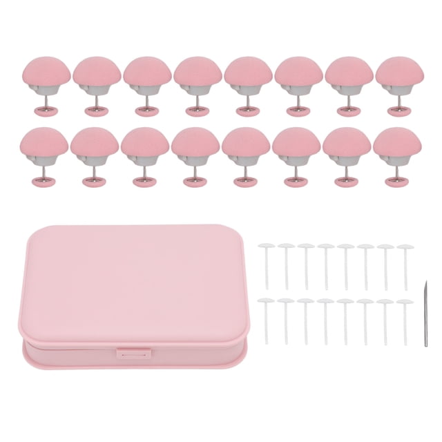 Quilt Fixator, Easy To Use Mushroom Shaped 16PCS Quilt Clip Cotton Surfaces Plastic For Cushions Pink