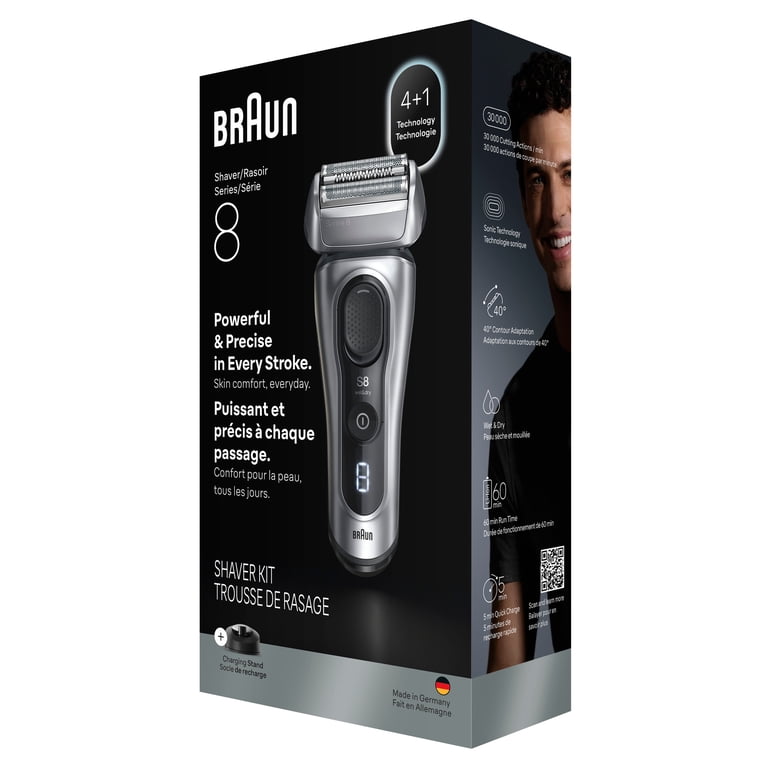 Braun Series 8 8517s-V シルバー 新品 Braun, Electric Razor for Men, 8517s, Waterproof, 60 Min Battery