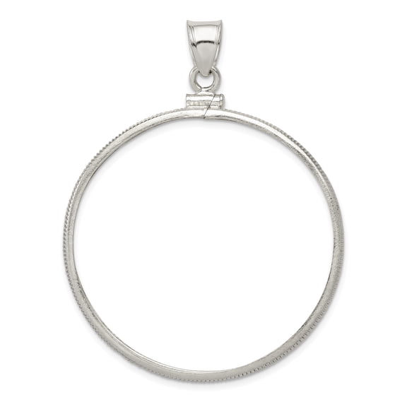 Sterling Silver 39.4 x 3.1mm 1 oz. Plain Coin Bezel Pendant