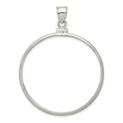 BONYAK JEWELRY Sterling Silver 39.4 x 3.1mm 1 oz. Plain Coin Bezel Pendant