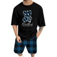 thumbnail image 2 of WILLBEST Conjunto de Camiseta y Pantalones Cortos de Verano para Hombre, Informal, con Estampado de Oso, Diseño A Cuadros, para Gimnasio, Deportes y Vacaciones, 2 of 5