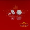 thumbnail image 5 of King of Bling's 925 Sterling White Silver 0.10ct Diamond Flower Earrings For Women's & Men's, 5 of 12