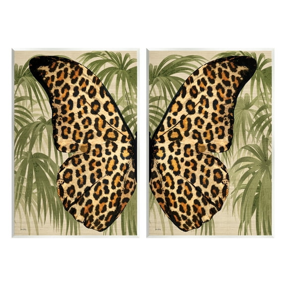 Stupell Industries Cheetah Butterfly Wings Animals & Insects Painting Unframed Art Print Wall Art, 10 x 15, Set of 2