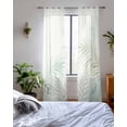 thumbnail image 3 of Summer Botanical Sheer Curtains 84 Inch Length 2 Panels Set for Living Room/Bedroom, Green Tropical Palm Leaves Watercolor Kitchen Curtains Grommet Semi-Sheer Curtains Window Treatments 52"x84"x2, 3 of 7