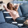 thumbnail image 5 of Ktaxon 120" W Sectional Convertible Sofa U Shaped Modular Couch with Double Chaise Coarse Linen Sleeper Set with 3 Oversized Seats Blue, 5 of 9