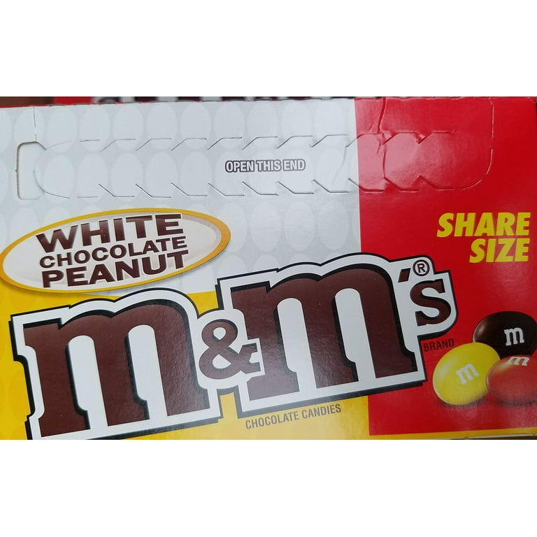 M & M Chocolate Candies, White Chocolate Peanut, Share Size 2.8 Oz