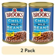 (2 pack) Brooks Chili Beans, Canned Red Beans in Chili Sauce, Mild Flavor, 40 oz.