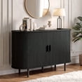 thumbnail image 3 of ROGALIS 40" Sliding Tambour Door Buffet Cabinet, Sideboard with Adjustable Shelves for Kitchen Living Room Hallway Entryway, Black, 3 of 6