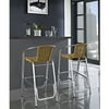Modway Bistro Bar Stool with Polished Aluminum Legs in Natural