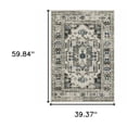 thumbnail image 3 of 3' X 5' Beige Oriental Stain Resistant Indoor Outdoor Area Rug, 3 of 10