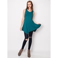 thumbnail image 5 of Made by Johnny Women's Handkerchief Hem Tank Tunic Top L TEAL, 5 of 6