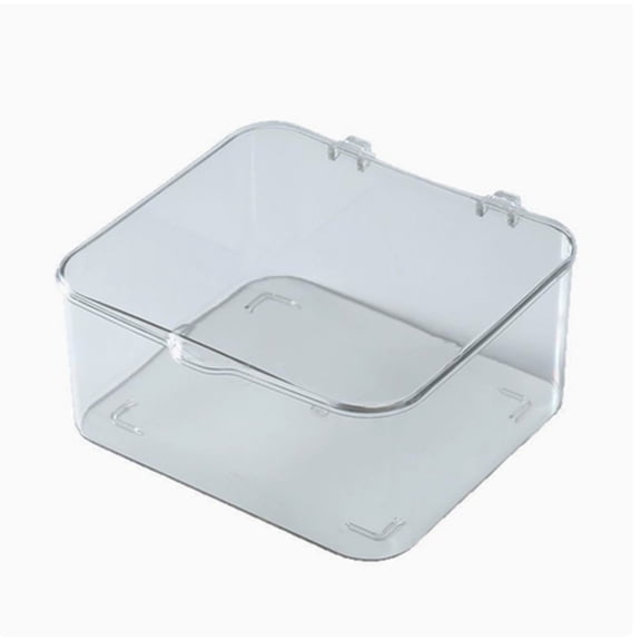 Homellea Clear Acrylic Storage Box with Hinged Lid, 8.46 x 5.91 x 3.15 Inch Stackable Desktop Organizer Bin for Cosmetics, Jewelry, Stationery, Craft Supplies, Vanity, Office and Countertop