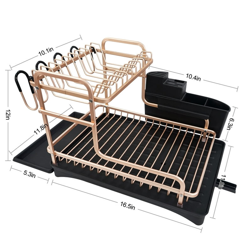 Dish Racks for Kitchen Counter, 2 Tier Dish Drying Rack with
