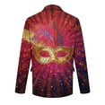 thumbnail image 4 of Men's Sport Coats & Blazers Mardi Gras Suit Jacket 2 Button Mask Glitter Printed Carnival Parade Gift, 4 of 5
