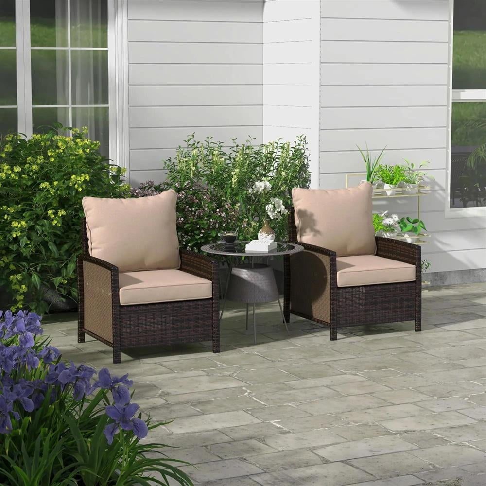 Resenkos Patio Chair Cushions, Outdoor Chair Pads,4 Patio Chair Cushions with Seat & Backrest, Fade Resistant Seat Replacement Cushion Set, Beige