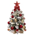 thumbnail image 7 of 2FT Mini Christmas Tree Pre-Lit, Snow Flocking Table Top Christmas Tree with 10FT String Light and Ornaments, Small Artificial Xmas Tree for Home, Office, Party Decoration, Batteries Not Included, 7 of 7