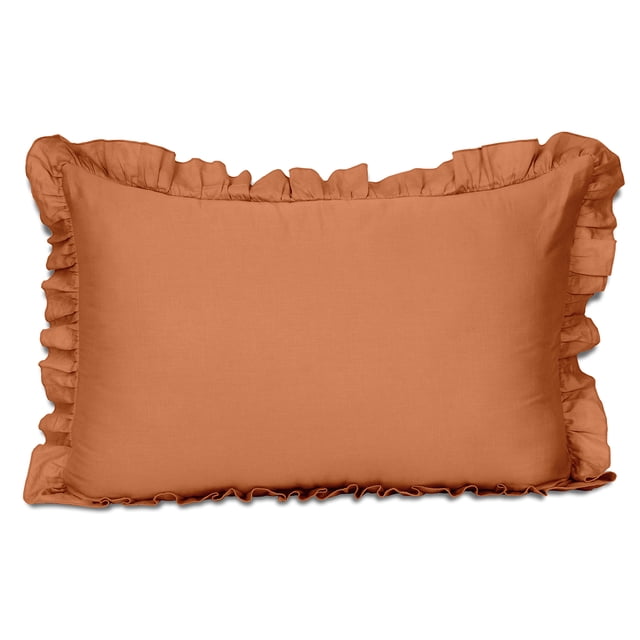 Vargottam Ruffled Pillow Sham Standard 26x20 Cotton Frill Pillow Cases Shabby Chic Farmhouse Decor Pillowcase