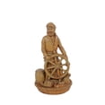 thumbnail image 2 of Solid Rock Stoneworks 16" Sea Captain at Helm-16 Tall x 9" w x 9" d- Autumn Wheat, 2 of 2