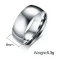 thumbnail image 6 of 316L Stainless Steel Wedding Silver/Gold Band Men Women Couple CZ Ring Size 5-13, 6 of 8