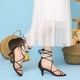 thumbnail image 2 of Strappy Kitten Heel Lace Up Sandals for Women Black US 6/UK 4/EU 36, 2 of 5