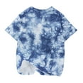 thumbnail image 3 of AJTQTH Shirts for Kids Unisex Short-Sleeved Tie-Dye T-Shirt Round Neck Top for Girls Boy Summer Casual Comfy Relaxed Fit Clothes Blouses Shirts Outfits Blue 13-14 Years, 3 of 4