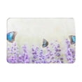thumbnail image 1 of Balery Lavender and Butterfly Felpudo de franela, resistente a las manchas y a la decoloración, para uso interior y exterior, fácil de limpiar, 40 x 60 cm, 1 of 7