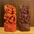 thumbnail image 2 of Rosewood carved "Five Blessings" ornament, large solid wood gourd, home decoration, housewarming gift, mahogany craft., 2 of 4